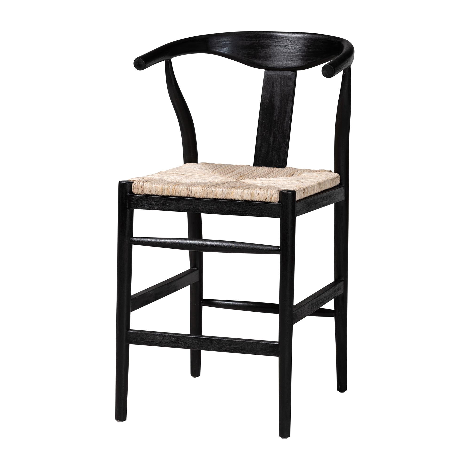 bali & pari Fika Boho Counter Stool, Counter Height, Black