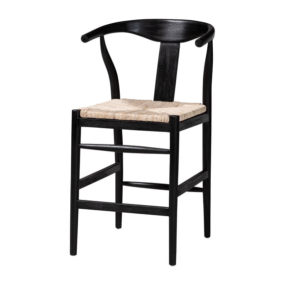 bali & pari Fika Boho Counter Stool, Counter Height, Black