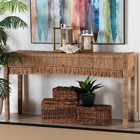 bali & pari Fiona Coastal Console Table, Natural Brown
