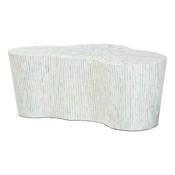 bali & pari Fiorella Capiz Shell Coffee Table Irregular Shape Accent Table