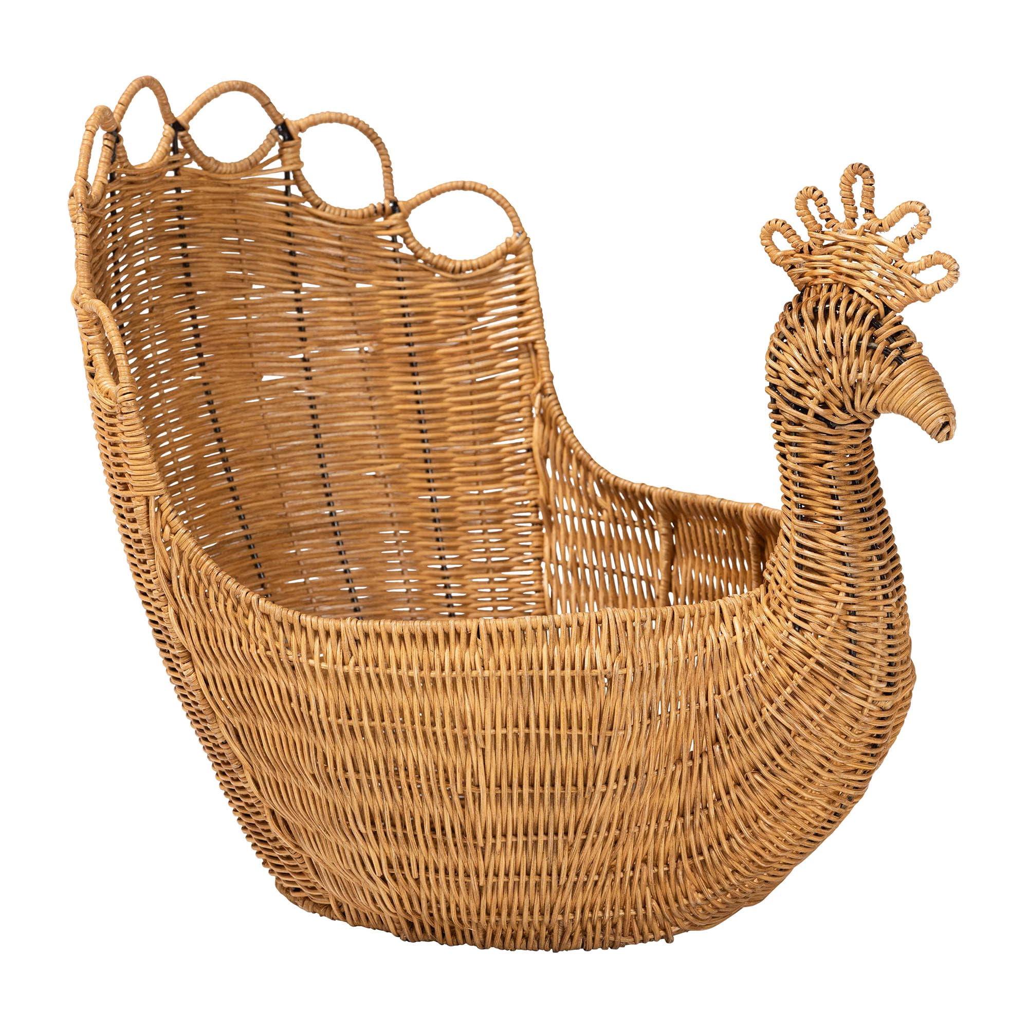 bali & pari Florabel Boho Storage Basket, Light Honey