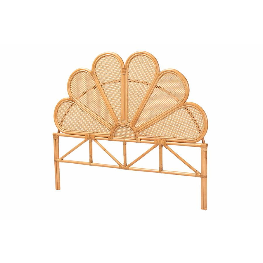 Honey Rattan Flower-Inspired King Size Standalone Headboard