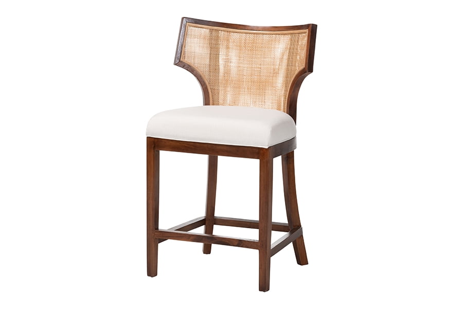bali & pari Franco Boho Counter Stool, Counter Height, Natural Rattan