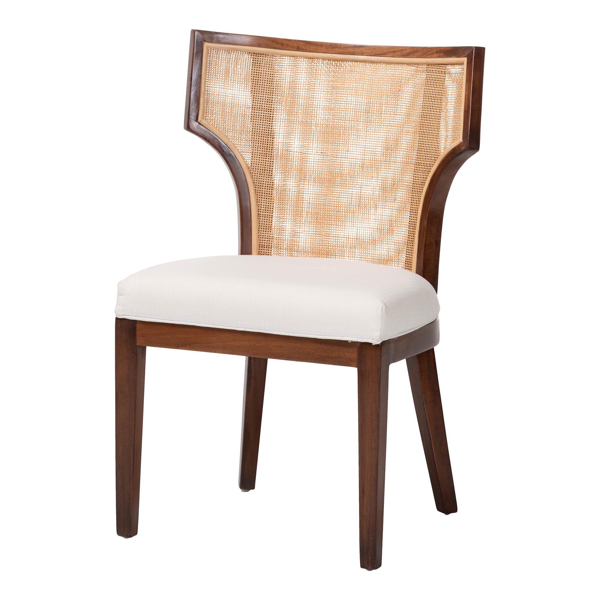 bali & pari Franco Boho Dining Chair, Dining Height, Natural Rattan