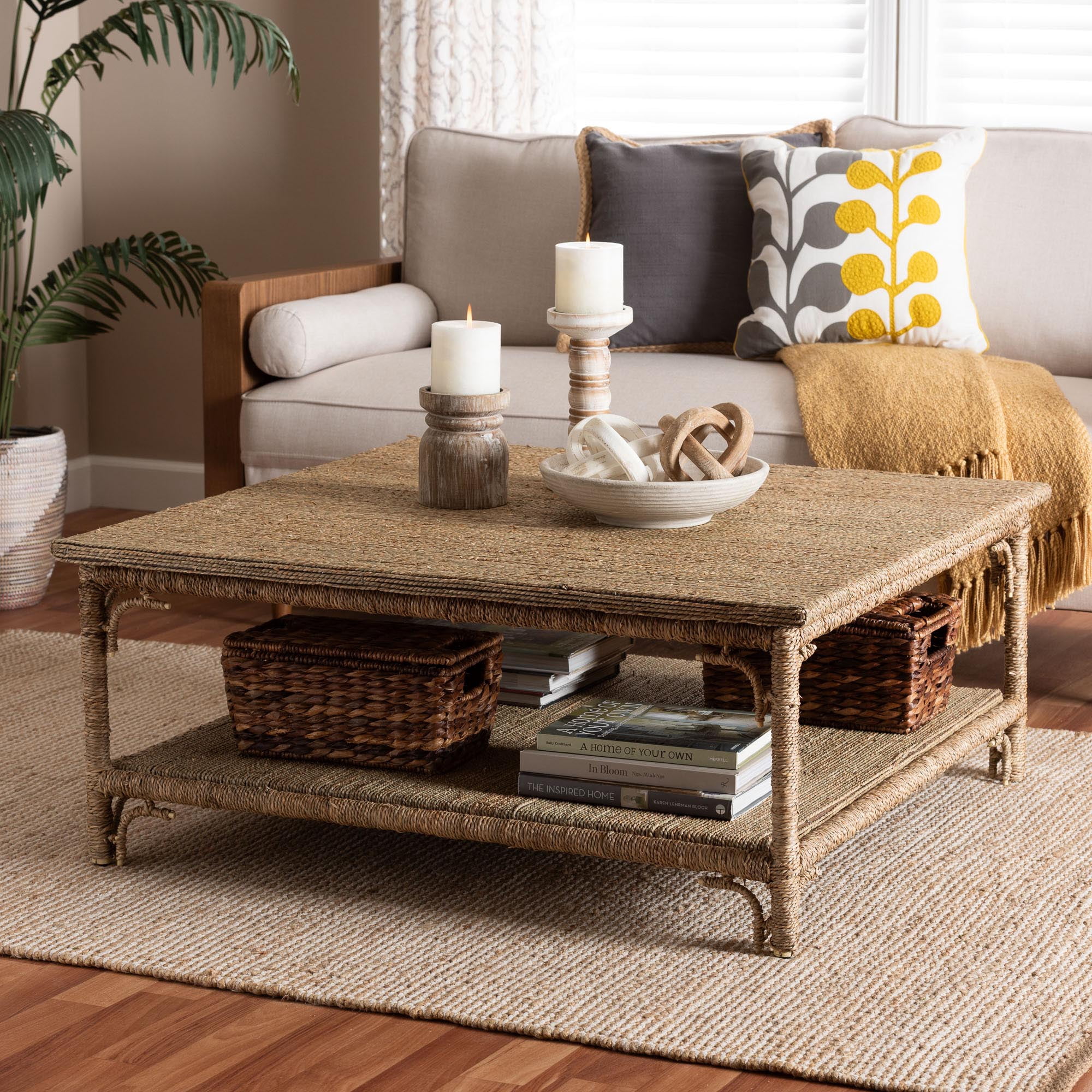 bali & pari Ganit Boho Coffee Table, Natural Brown
