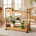 thumbnail image 1 of bali & pari Genet Rattan BOHO Kitchen Cart, Natural Brown, 1 of 9
