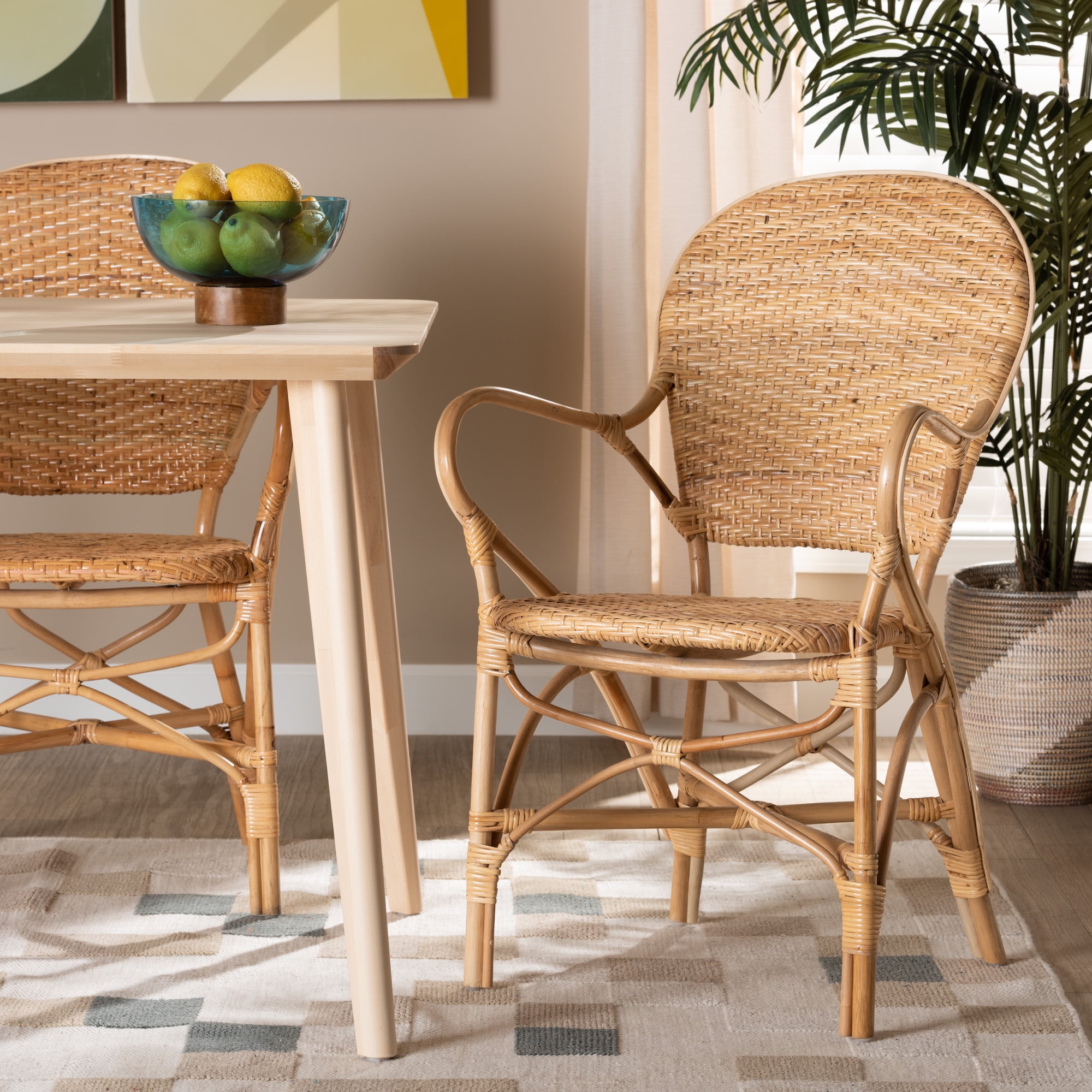 bali & pari Genna Dining Chair Natural Brown