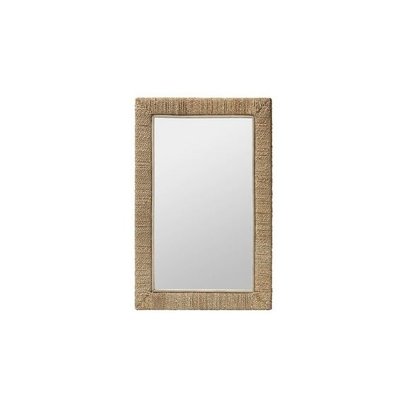 bali & pari Geralyn Japandi Natural Seagrass Rectangular Wall Mirror