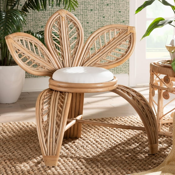 bali & pari Gresham Rattan BOHO Flower Chair, Natural Brown
