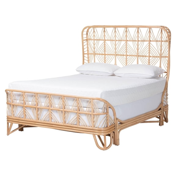 bali & pari Hadley Natural Rattan Bed Frame Queen