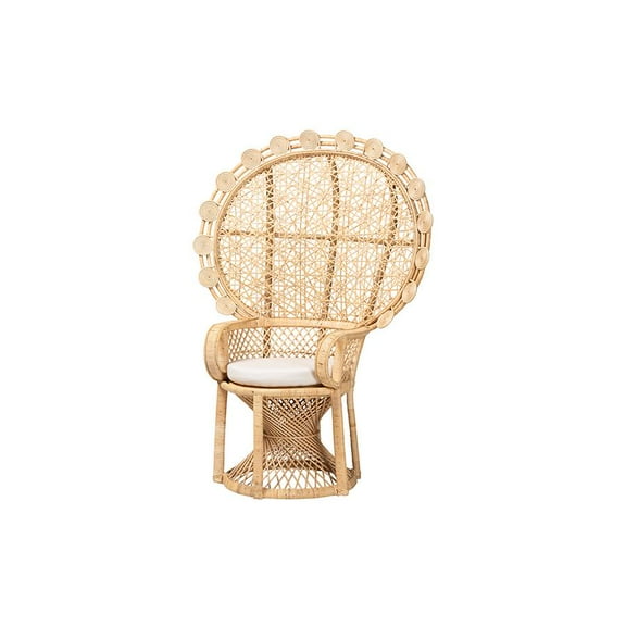 bali & pari Hecate Modern Bohemian Natural Brown Rattan Peacock Chair