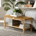 thumbnail image 1 of bali & pari Himari Rattan BOHO Bench, Natural Brown, 1 of 8