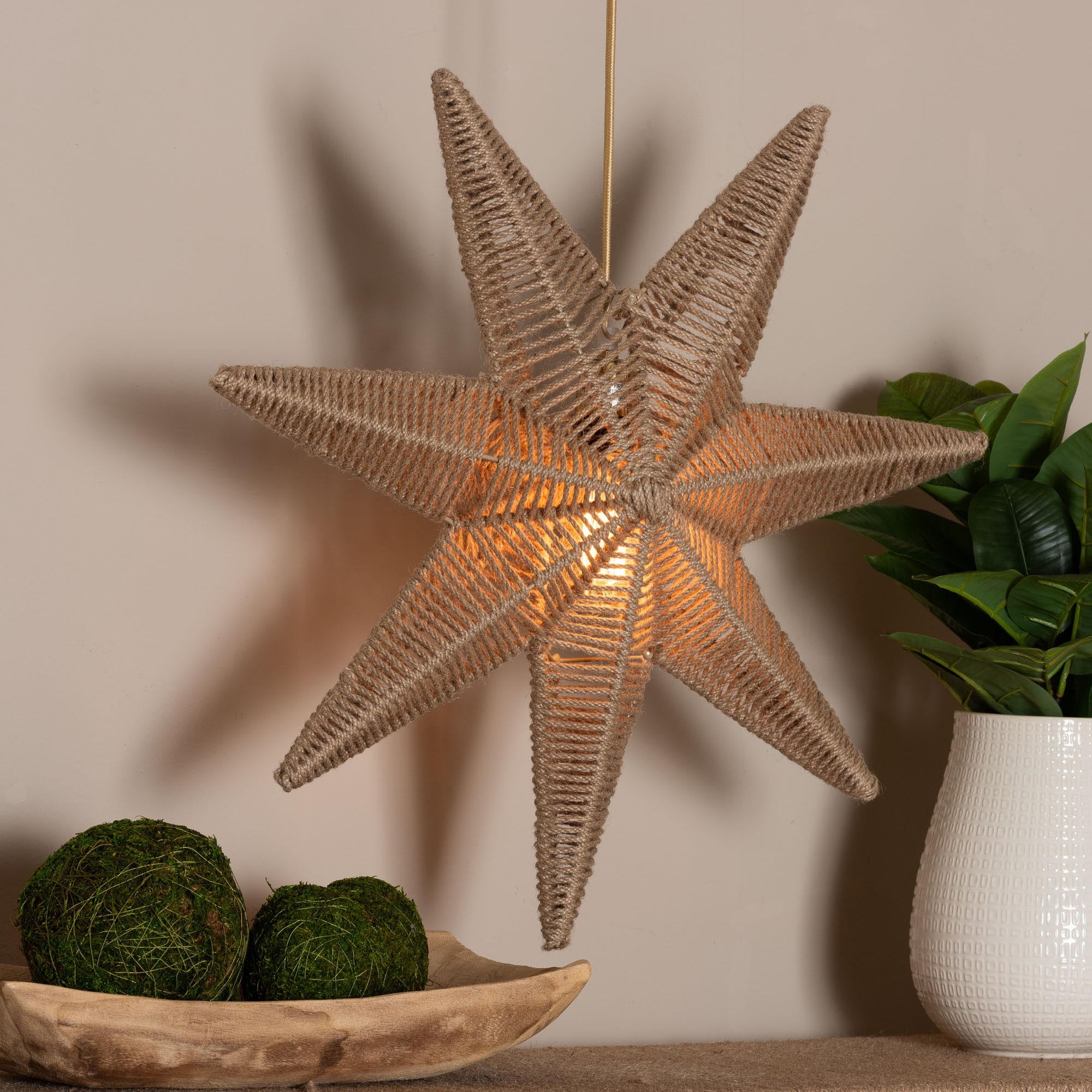 bali & pari Idriya Coastal Lampshade, Natural Brown