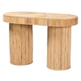 thumbnail image 1 of bali & pari Iryna Modern Bohemian Natural Rattan Console Table, 1 of 6
