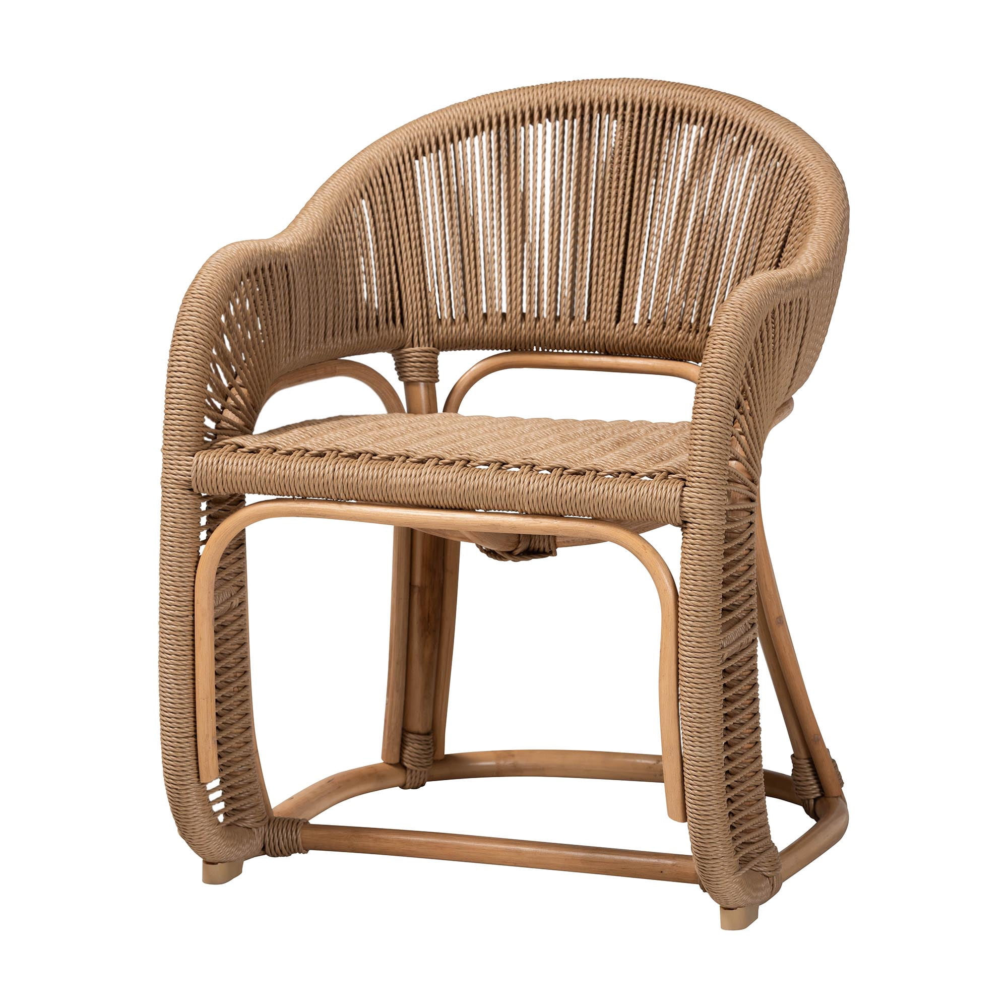 bali & pari Isra Boho Armchair, Natural Brown