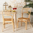 thumbnail image 1 of bali & pari Ivora Rattan BOHO Dining Chairs, Set of 2, Natural Brown, 1 of 9