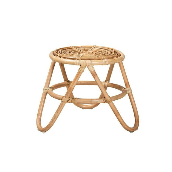bali & pari Jacinda Modern Bohemian Natural Brown Rattan End Table