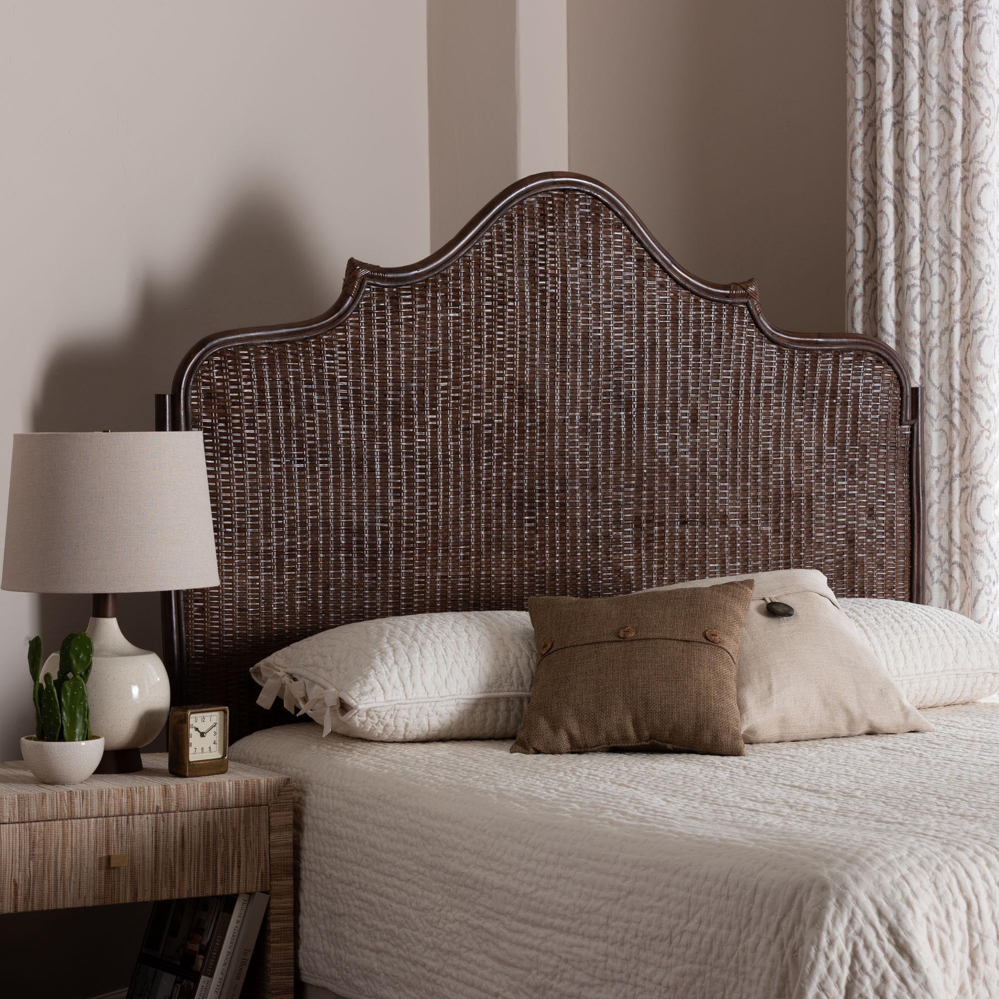 bali & pari Jaelle Boho Standalone Headboard, King, Coffee Bean