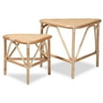 thumbnail image 1 of bali & pari Jayden Bohemian Natural Brown Finished Rattan End Table Set(2PC), 1 of 5