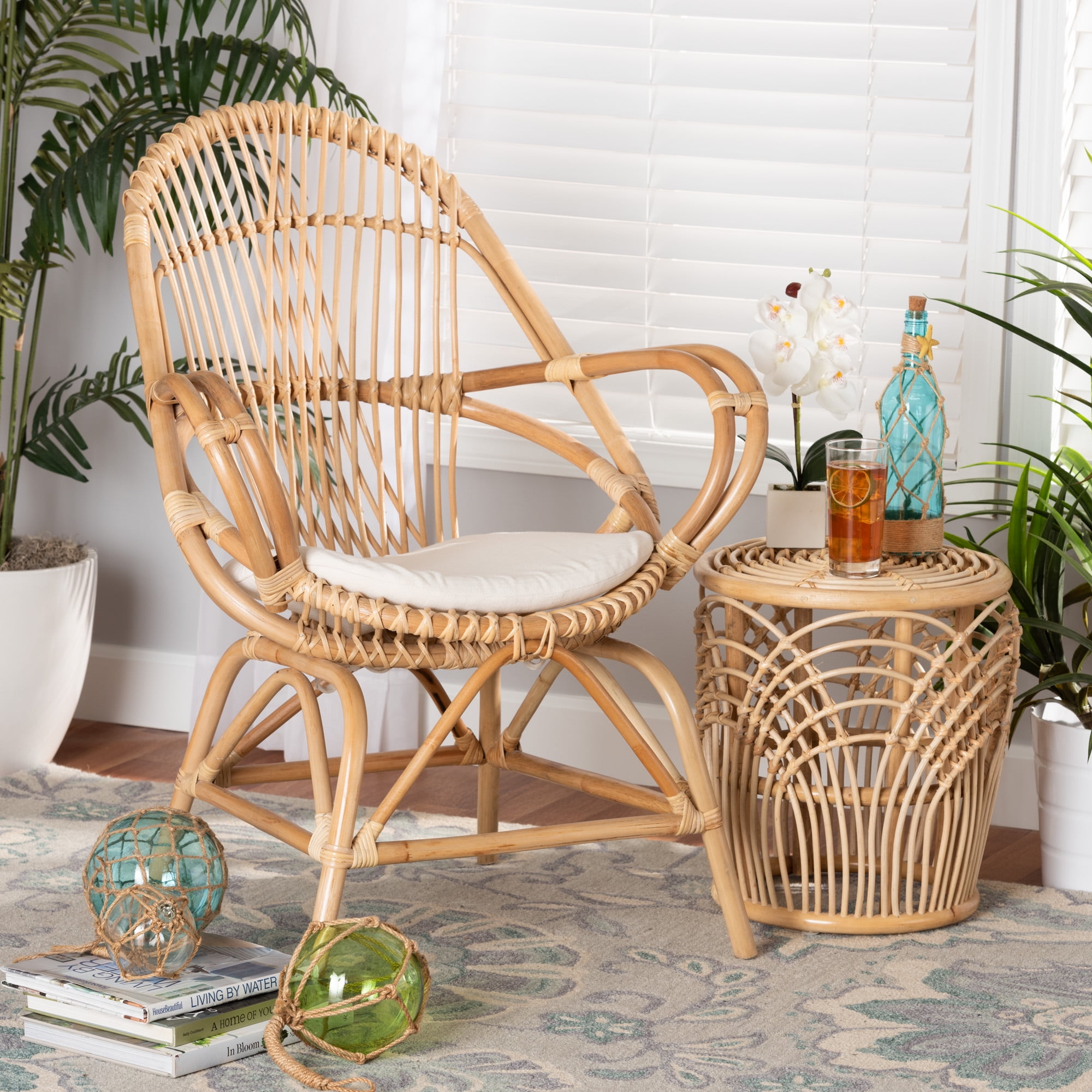bali & pari Jayden Club Chair, Natural Brown