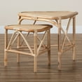 thumbnail image 1 of bali & pari Jayden Rattan BOHO End Table, Natural Brown, 1 of 7