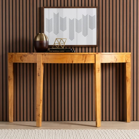 bali & pari Jihan Modern Console Table, Large, Light Mappa Burl