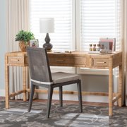 bali & pari Kalimantan Boho Desk, 3-Drawer, Natural