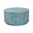 thumbnail image 1 of bali & pari Kaloni Bohemian Sky Blue Coconut Shell and Acacia Wood Coffee Table, 1 of 6