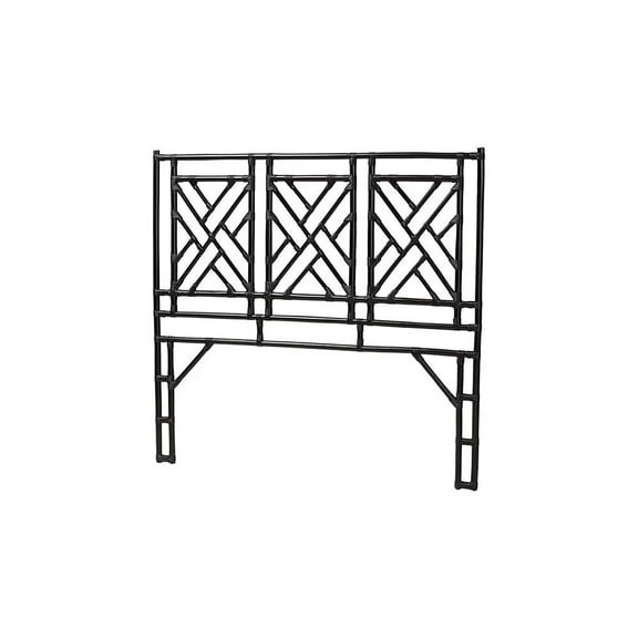 bali & pari Karavo Bohemian Black Natural Rattan King Size Standalone Headboard