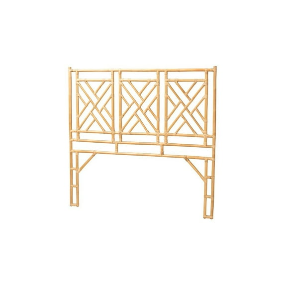bali & pari Karavo Bohemian Natural Rattan Queen Size Standalone Headboard