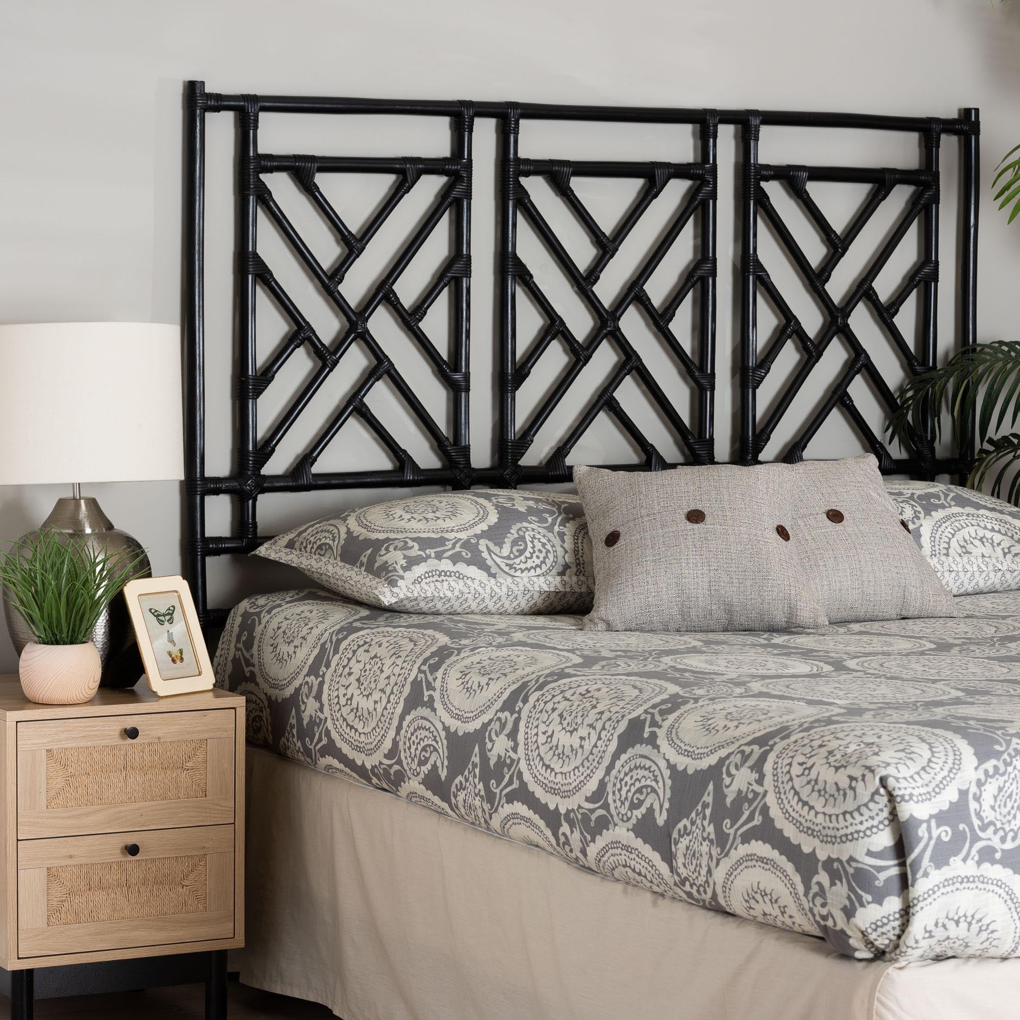 bali & pari Karavo Boho Standalone Headboard, King, Black