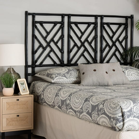 bali & pari Karavo Boho Standalone Headboard, King, Black