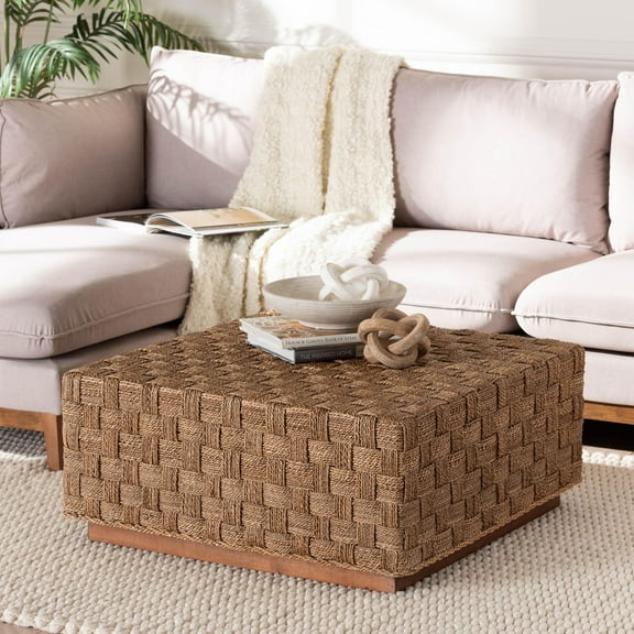 bali & pari Karina Boho Coffee Table, Natural Seagrass