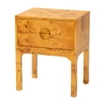 thumbnail image 1 of bali & pari Kayla Natural Light Mappa Burl Wood 2-Drawer Nightstand, 1 of 10
