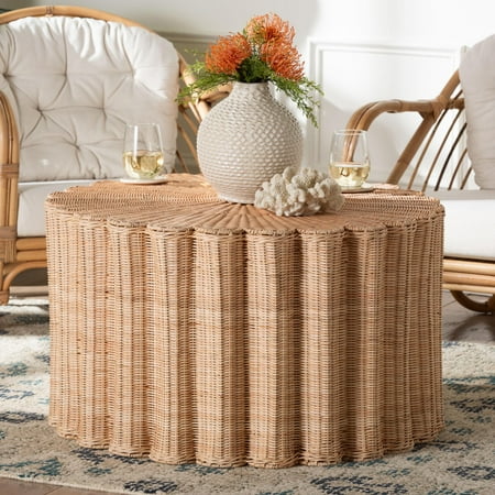 bali & pari Kensley Boho Coffee Table, Natural Brown