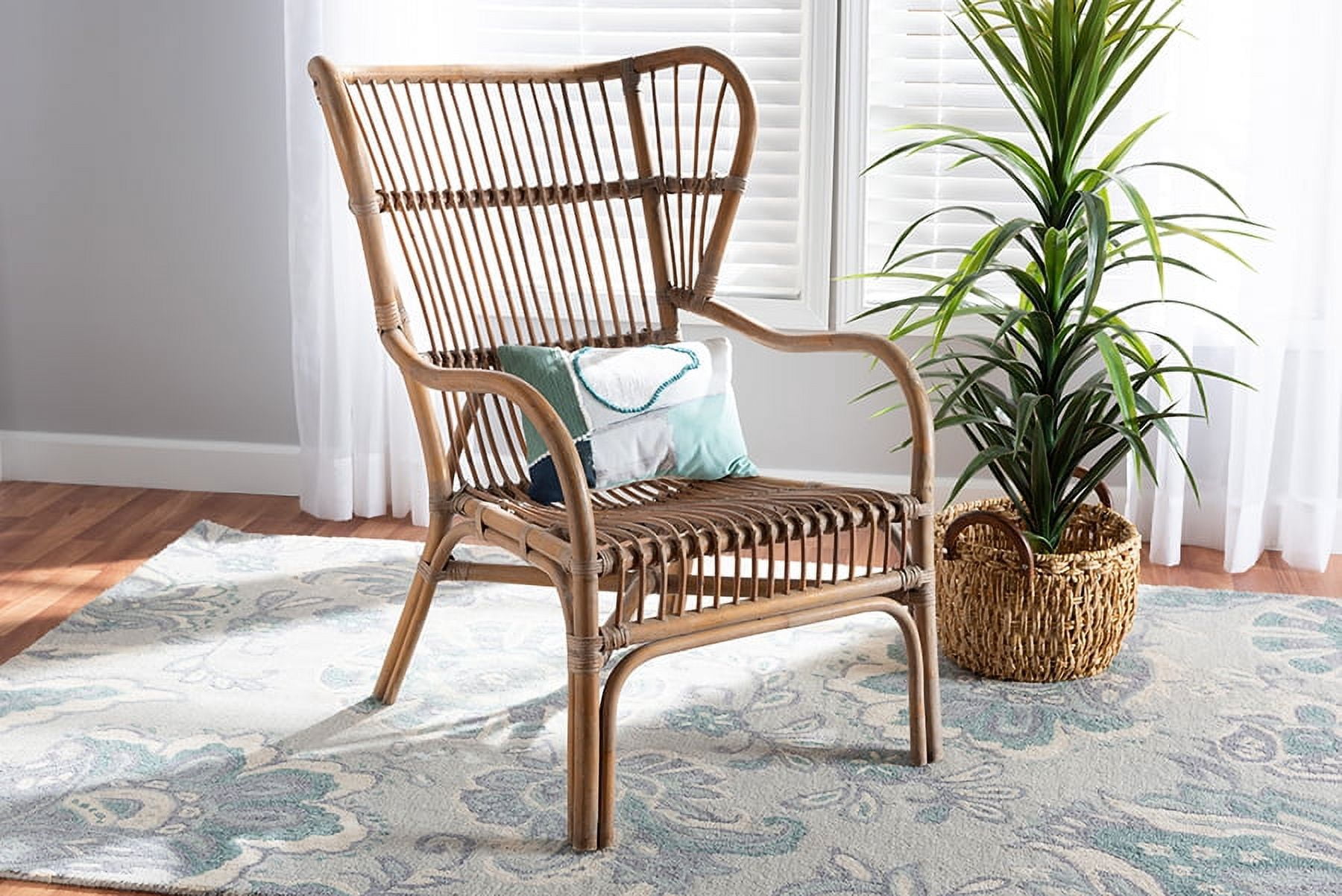bali & pari Lamaria Rattan BOHO Accent Chair, Natural Brown