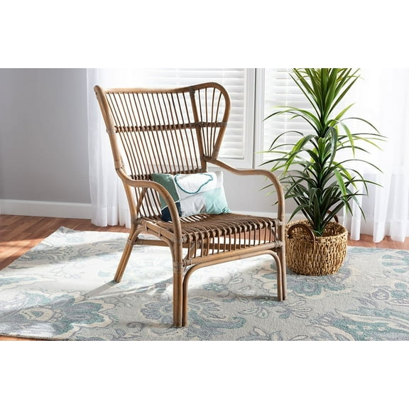 bali & pari Lamaria Rattan BOHO Accent Chair, Natural Brown