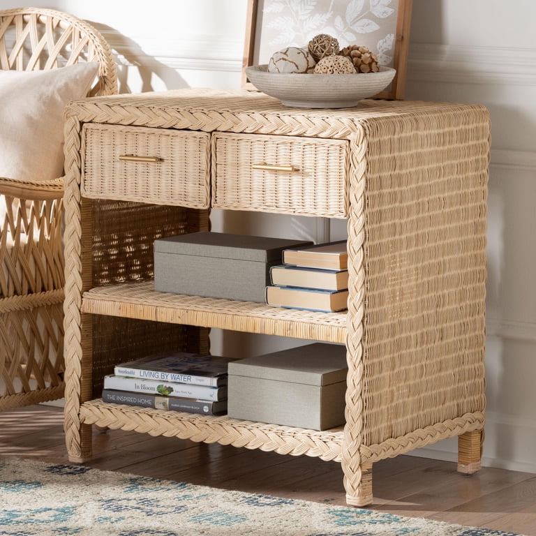 Lanica Japandi Console Table - Natural Rattan - Walmart.com