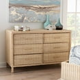 thumbnail image 1 of bali & pari Lanica Japandi Dresser, 6-Drawer, Sun-Bleached Rattan, 1 of 11