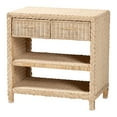 thumbnail image 1 of bali & pari Lanica Japandi Sun Bleached Rattan 2-Drawer Console Table, 1 of 11