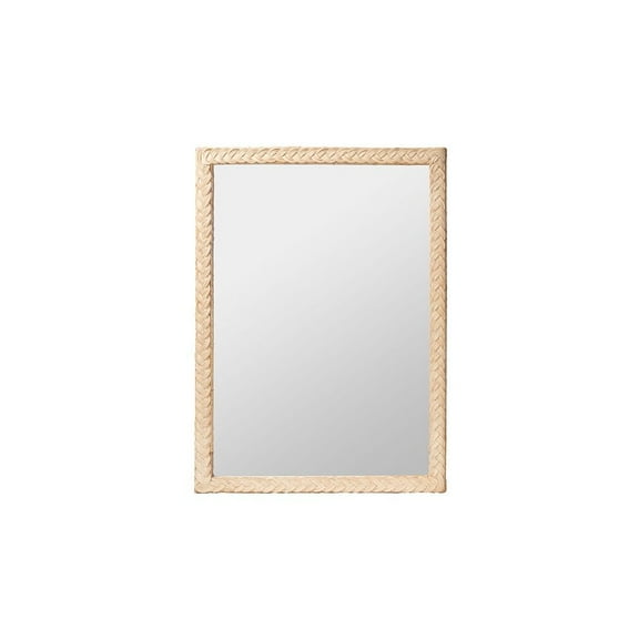 bali & pari Lanica Japandi Sun Bleached Rattan Wall Mirror