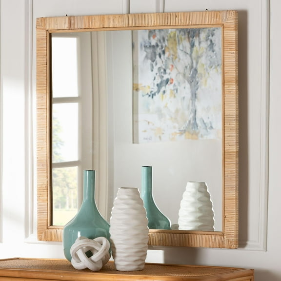 bali & pari Lankston Boho Mirror, Square, Natural