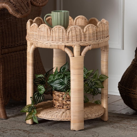 bali & pari Latoya Boho End Table, Natural Brown