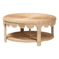 thumbnail image 1 of bali & pari Latoya Natural Rattan Coffee Table - Handwoven Round Wicker Table, 1 of 8