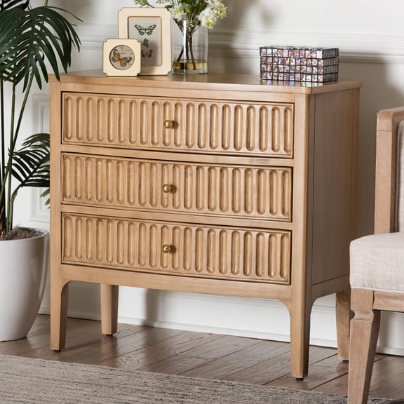 bali & pari Lavi Traditional Chest, 3-Drawer, Antique Beige