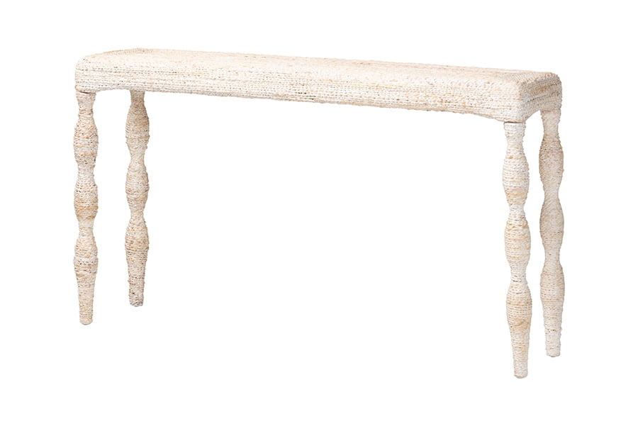 bali & pari Lejane Cottage Console Table, White Wash