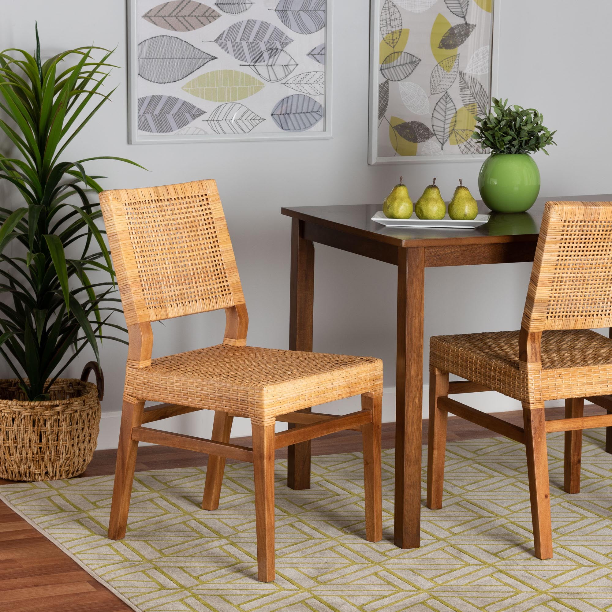 bali & pari Lesia Boho Dining Chair, Natural Brown