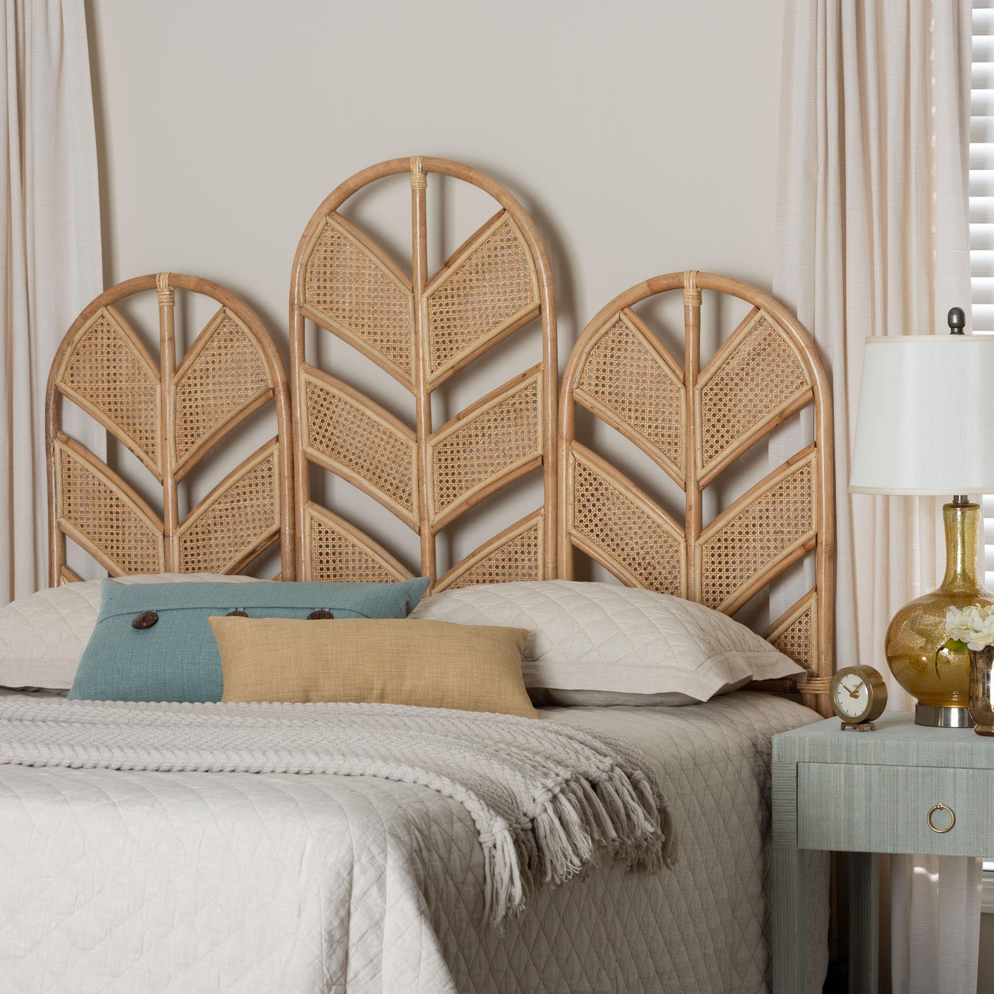 bali & pari Liang Boho Standalone Headboard, King, Natural