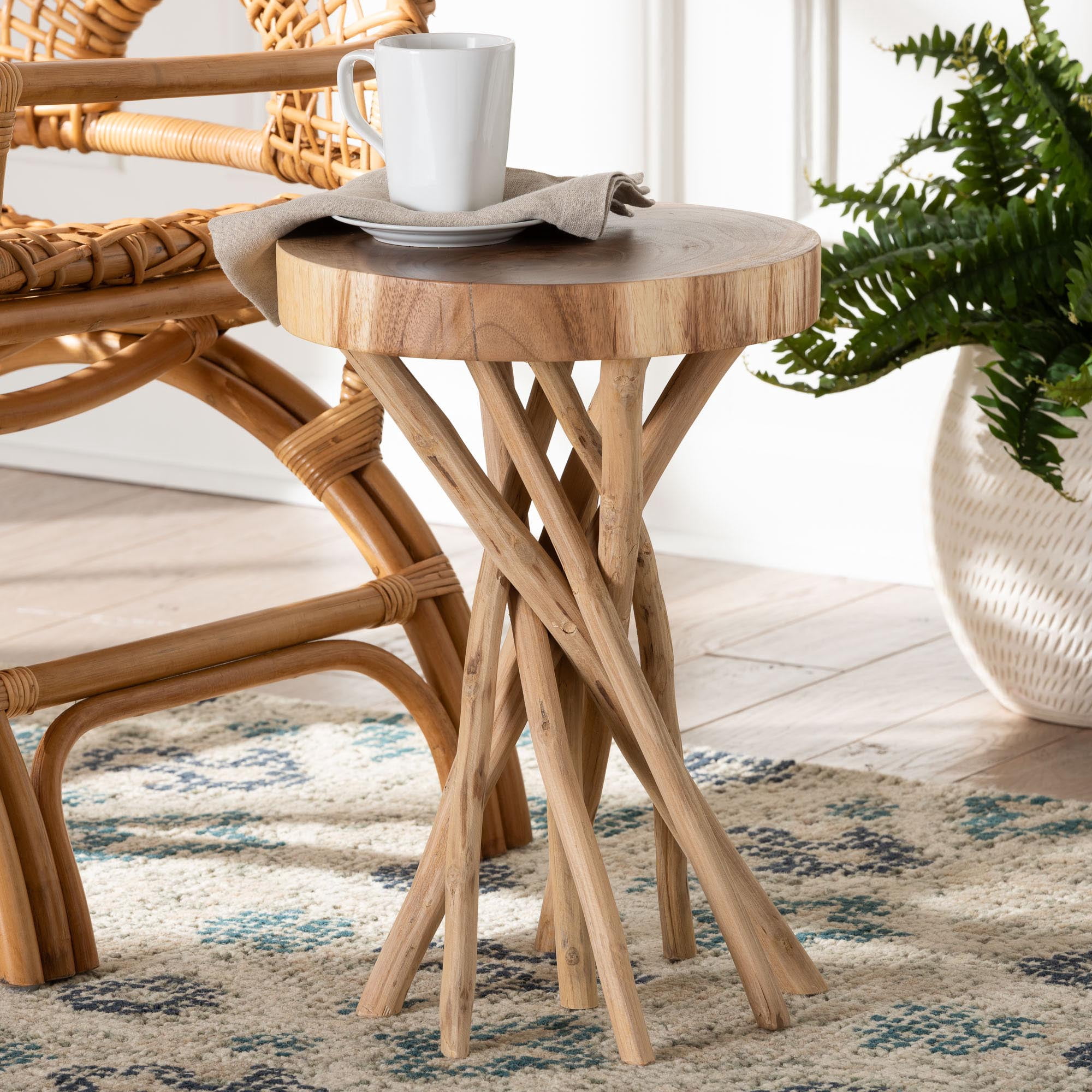 bali & pari Liberte Boho End Table, Natural