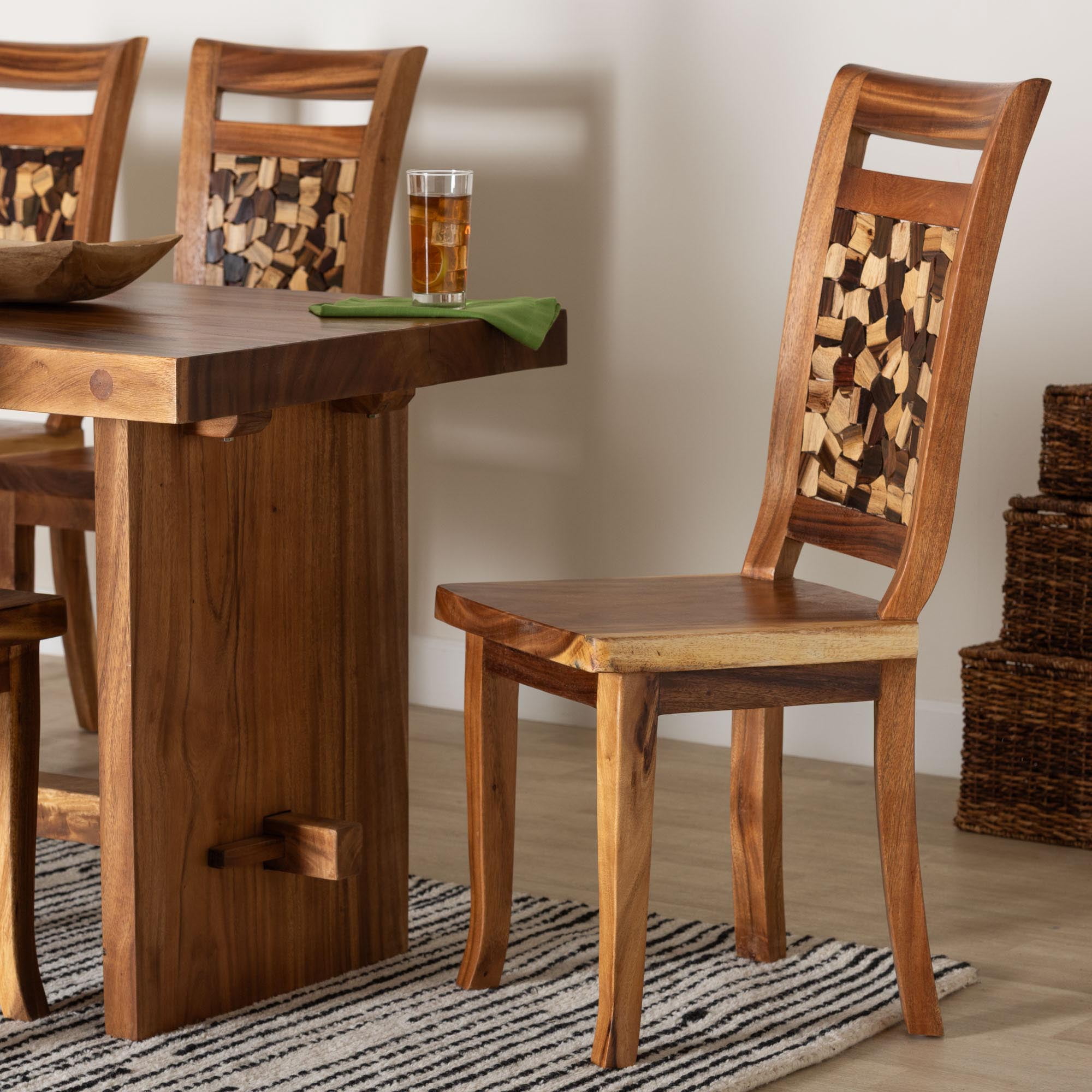 bali & pari Luan Boho Dining Chair, Natural Brown